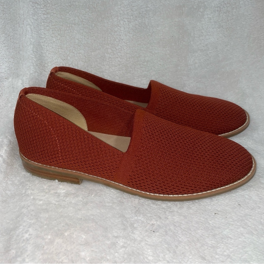 Eileen Fisher | Demi Serrano Brick Red Stretch Knit Flat Loafers Size 9